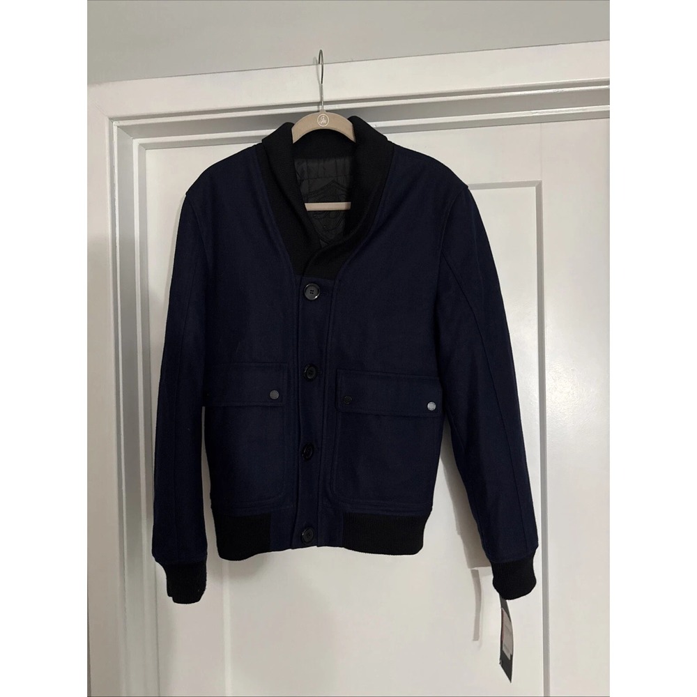 Black Rivet Wool mix Jacket Sz M VTG